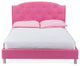 Canterbury Faux Leather Queen Size Platform Bed, Pink