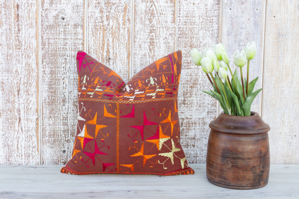 Zol Antique Indian Folk Pillow
