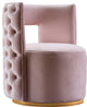 Theo Velvet Upholstered Accent Chair, Pink