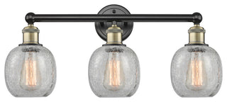 Belfast 3-Light 24" Bath Vanity Light, Black Antique Brass, Clear Crackle