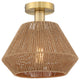 12" W 1-Light Bohemian Woven Rope Semi-Flush Mount Ceiling Light