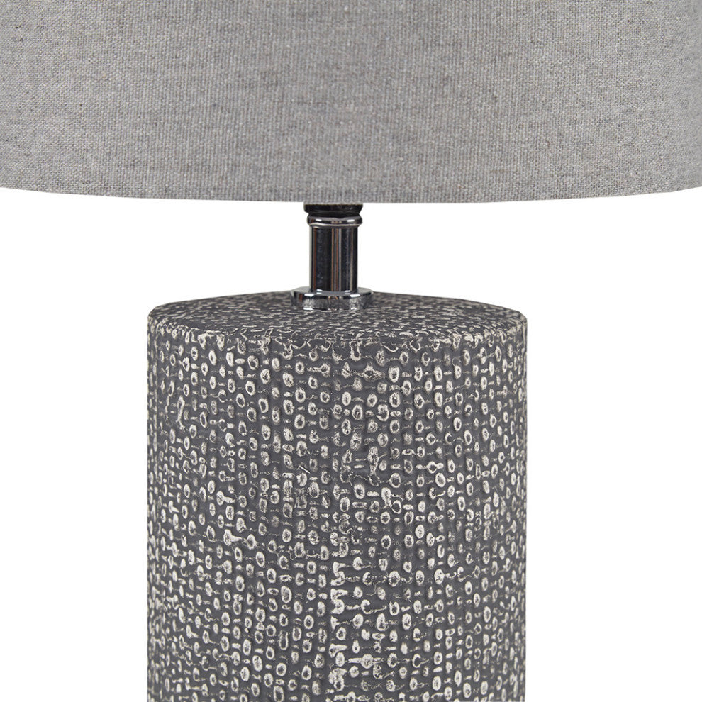 510 Design Bayard Textured Cylinder Table Lamp, Grey