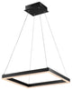 Nero Square Modern Metal LED Pendant Light, Black, Width: 15.75