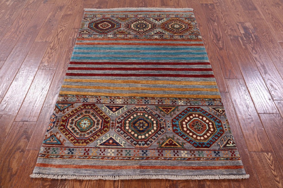 3' 3" X 5' 1" Khorjin Super Kazak Handmade Wool Rug - Q12319