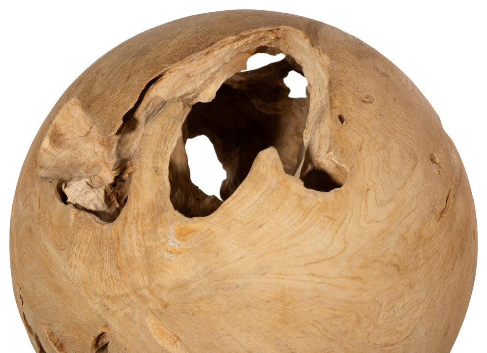 Teak Wood Ball, Medium, Bleached