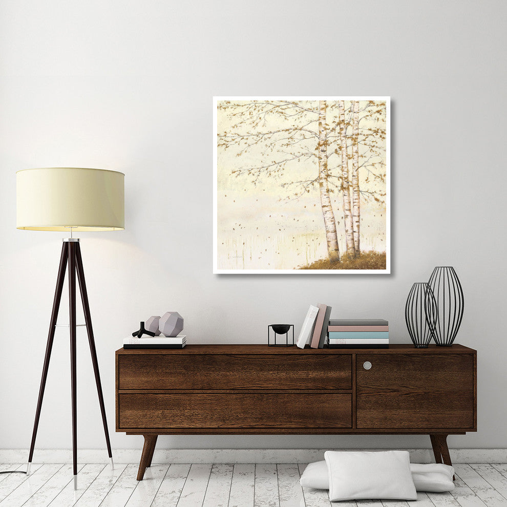 "Golden Birch II Off White" Digital Paper Print by James Wiens, 42"x42"