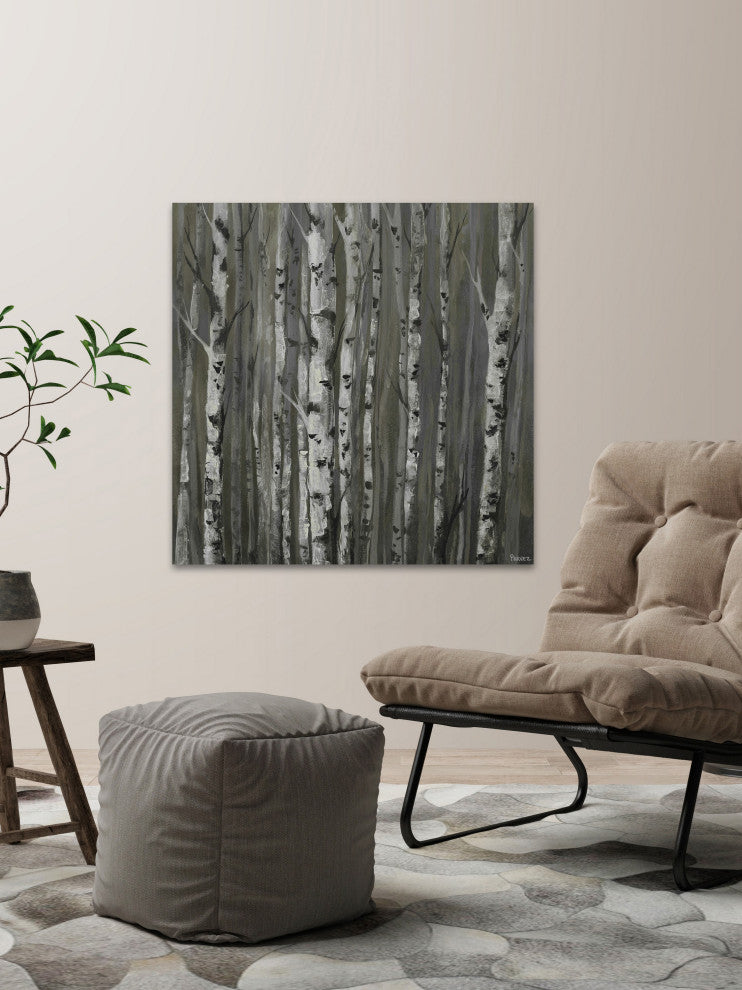 "Twigs and Trunks Forest" Painting Print on Wrapped Canvas, 48"x48"