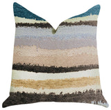 Blue Stone River Sand Multi Color Luxury Throw Pillow, 16"x16"