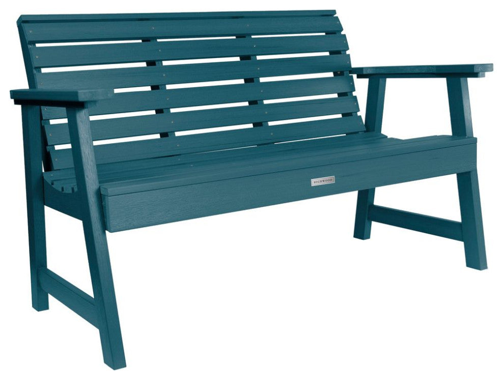 4' Weatherly Bench, Chairs, Conversation Table, 4-Piece Set, Nantucket Blue