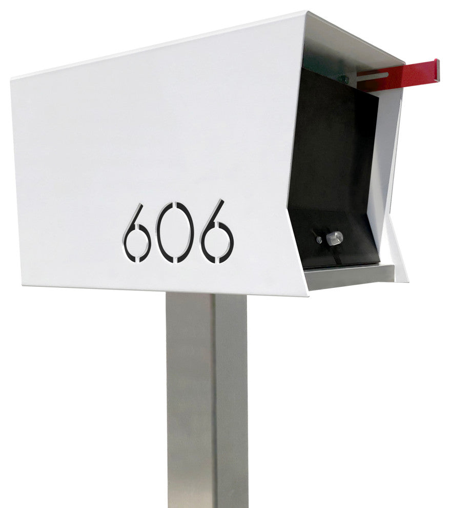 The RetroBox with Locking doors. Modern Pole Mounted Mailbox, Pole not included.
