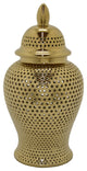 Plutus Brands Ceramic Jar, Gold Porcelain