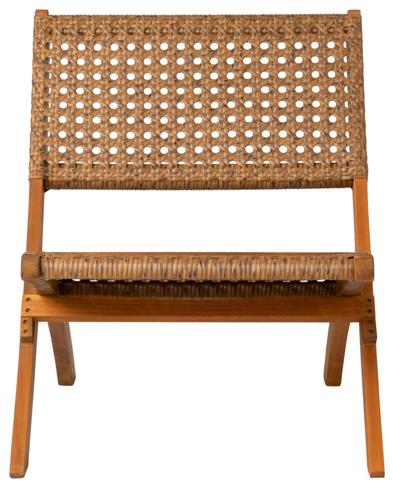 Sava Indoor-Outdoor Folding Chair in Tan Wicker