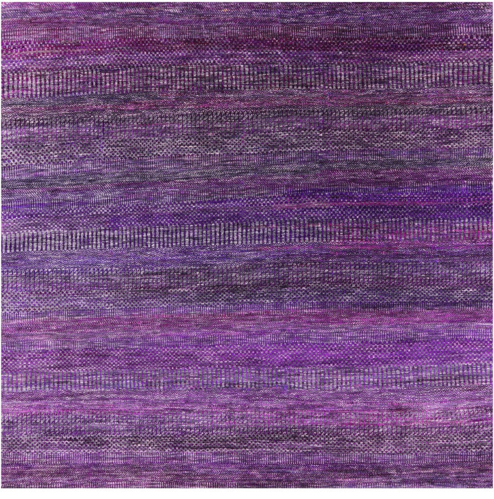 6' Square Wool and Silk Super Savannah Gabbeh Hand-Knotted Rug Q6920