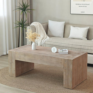 Gewnee Rustic Wood Coffee Table
