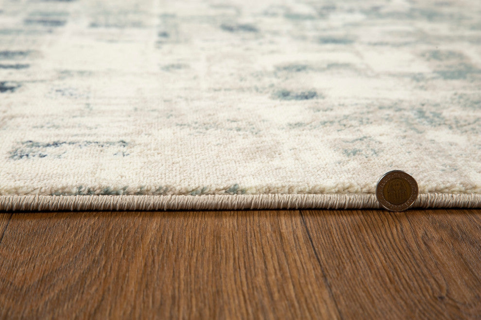 Heritage Beige/Blue Wonder Distressed Moroccan Area Rug, 5'3 X 7'8