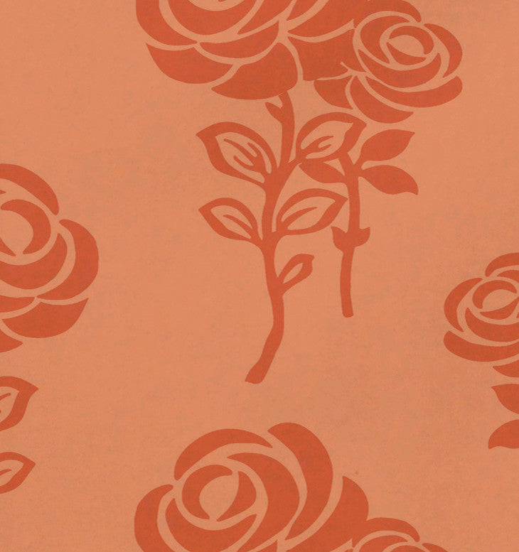18"x14" Carmen, Floral Print Placemat, Peach, Set of 4