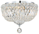 Rosyln 3 Light Ceiling Mount in Polished Chrome with Hand Cut Crystal