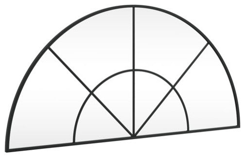 vidaXL Mirror Decorative Wall Mounted Make up Vanity Mirror Black Arch Iron