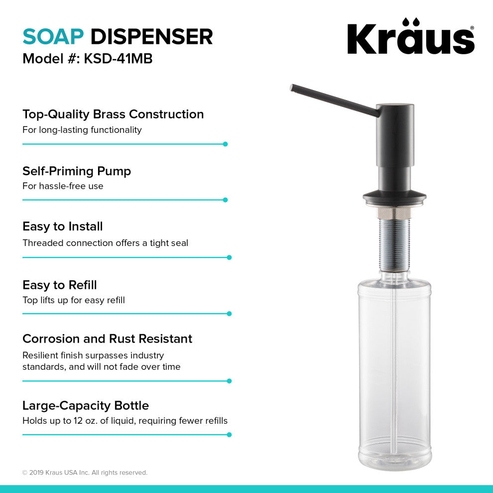 Soap Dispenser, Matte Black