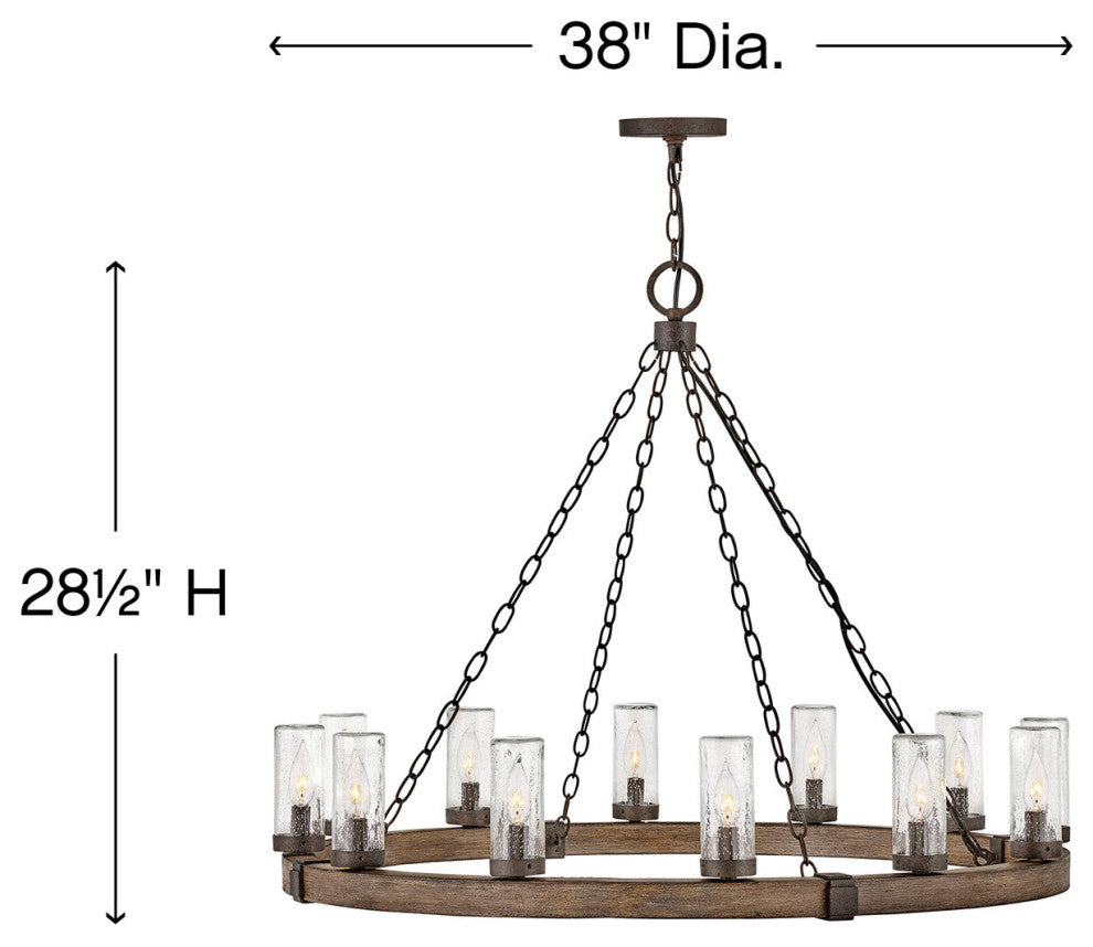 Hinkley Lighting 29207 Sawyer 12 Light 38"W Open Air Outdoor Ring - Sequoia