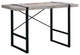 23.75" x 49" x 30" Taupe Black Particle Board Hollow Core Metal Computer Desk