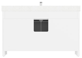 Terrence 60" Vanity with Power Bar and Drawer Organizer, White