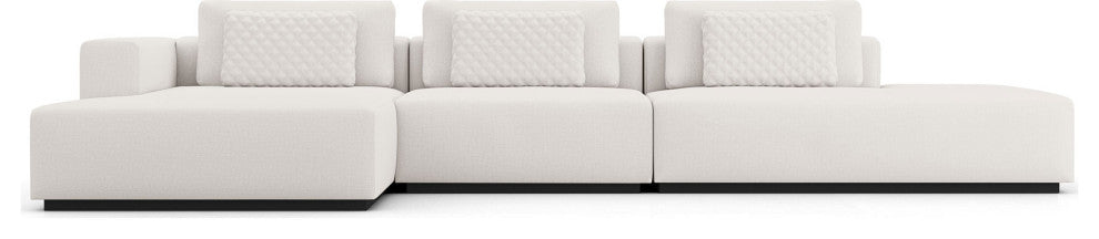 Spruce Sectional Chaise and End Unit XL, Chalk Fabric
