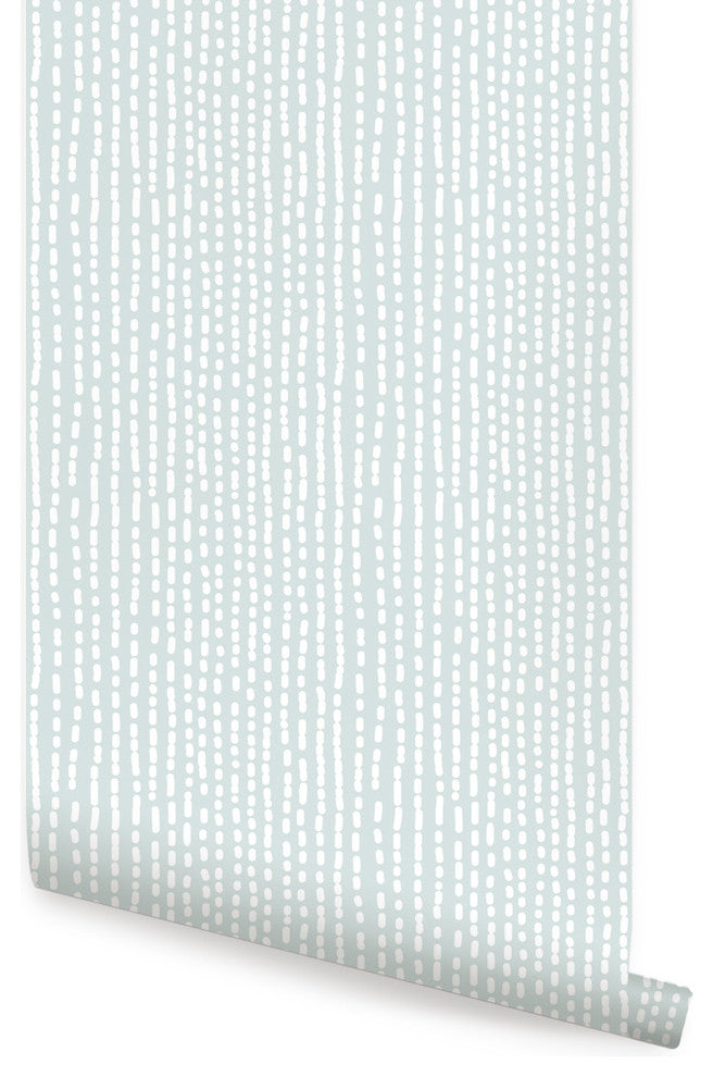 Line Art Peel and Stick Vinyl Wallpaper, Blue, 24"w X 108"h