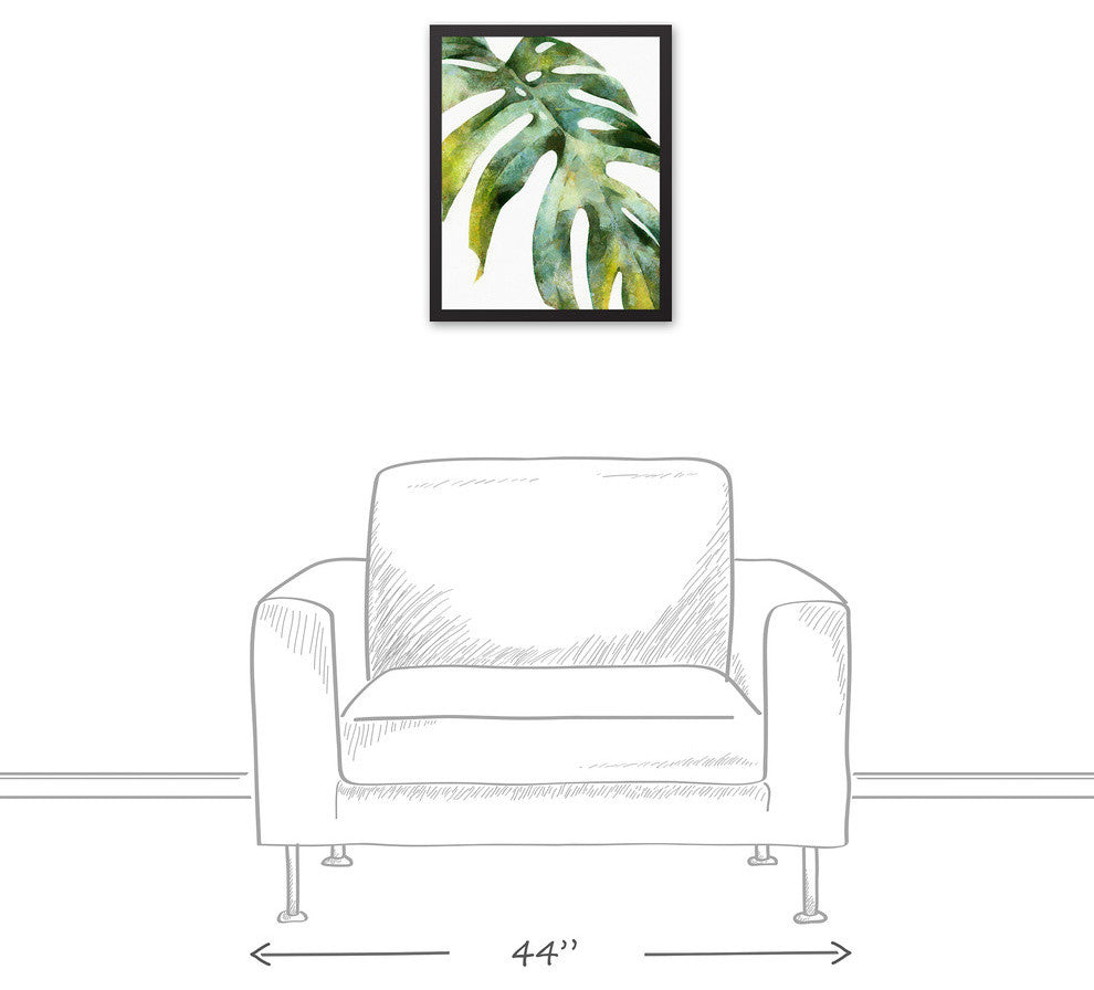 Green Palm Leaf Framed Canvas, 16"x20"