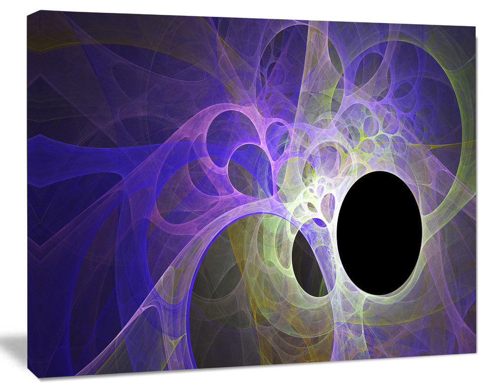 Blue Fractal Angel Wings, Abstract Wall Art Canvas, 40x30