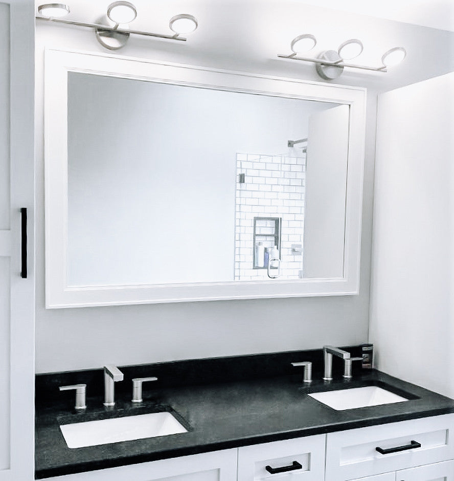 Porter Framed Wall Mirror, White, 22"x30"