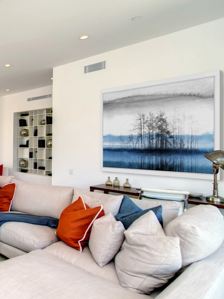 Parvez Taj "Tree Isle Reflects" Framed Painting Print, 24"x16"