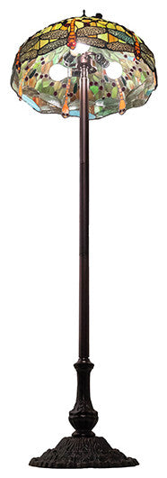 Meyda Lighting 229131 62" High Tiffany Hanginghead Dragonfly Floor Lamp