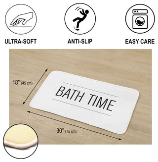 Bathroom Accessories Bath Time Collection, White, Bathmat
