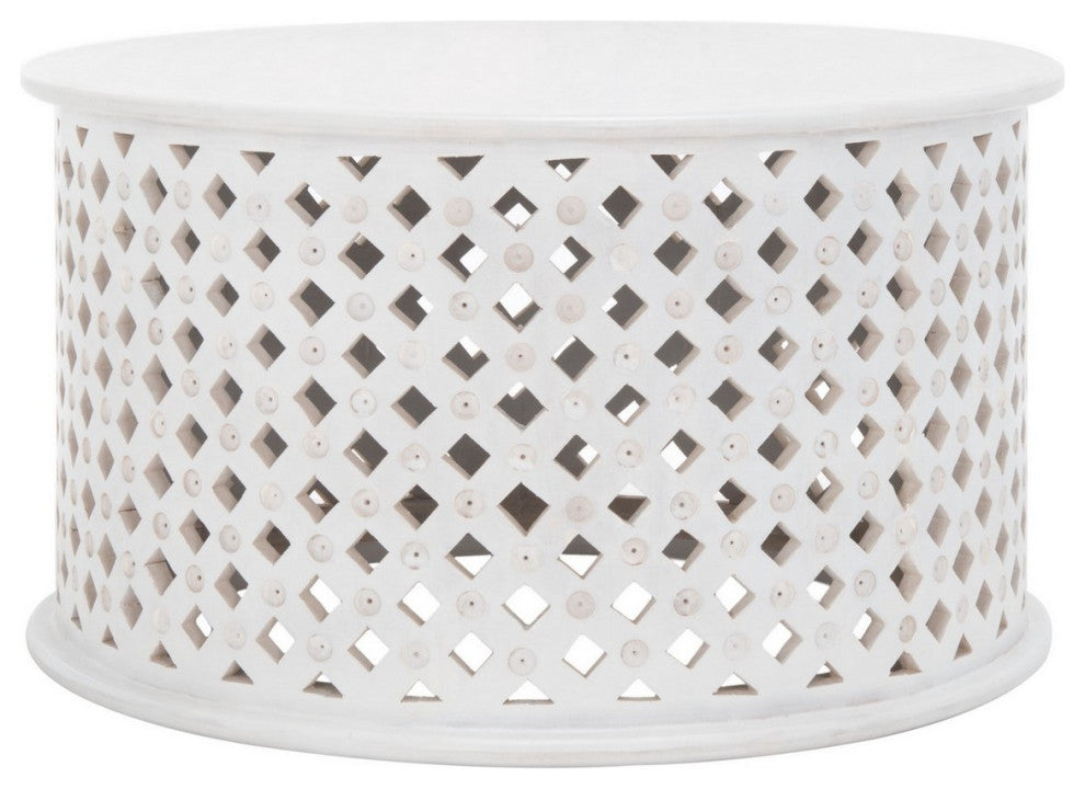 Safavieh Kyrith Round Coffee Table, White Washed