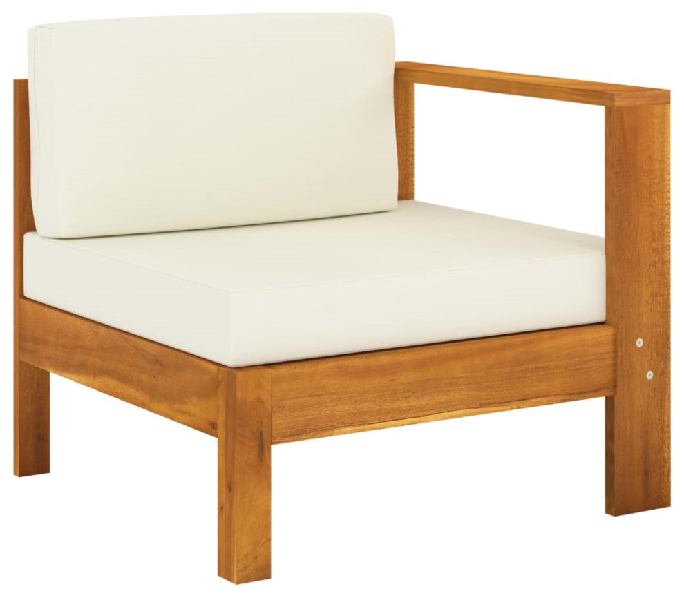 Vidaxl 6 Piece Garden Lounge Set With Cream White Cushions Acacia Wood