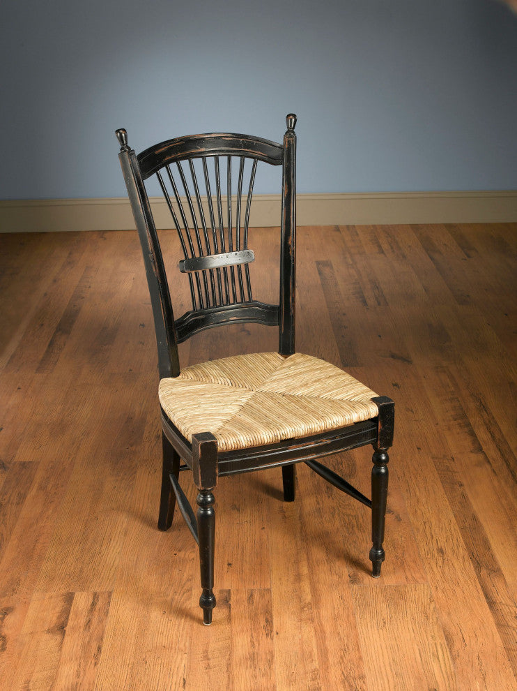 Wheat Back Side Mahogany Dining Chair, Black