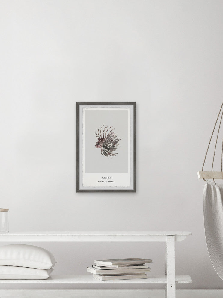 "Red Lionfish" Framed Painting Print, 12x18
