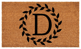 Calloway Mills Laurel Wreath Doormat, Letter D