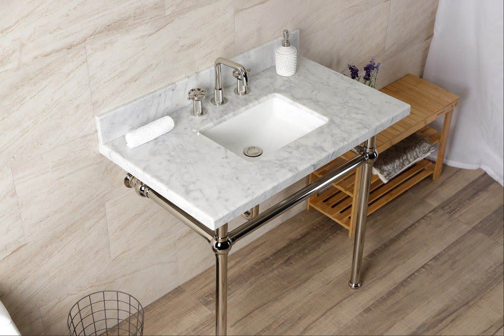 KVBH3622M8SQ6 36" Console Sink with Brass Legs (8-Inch, 3 Hole)