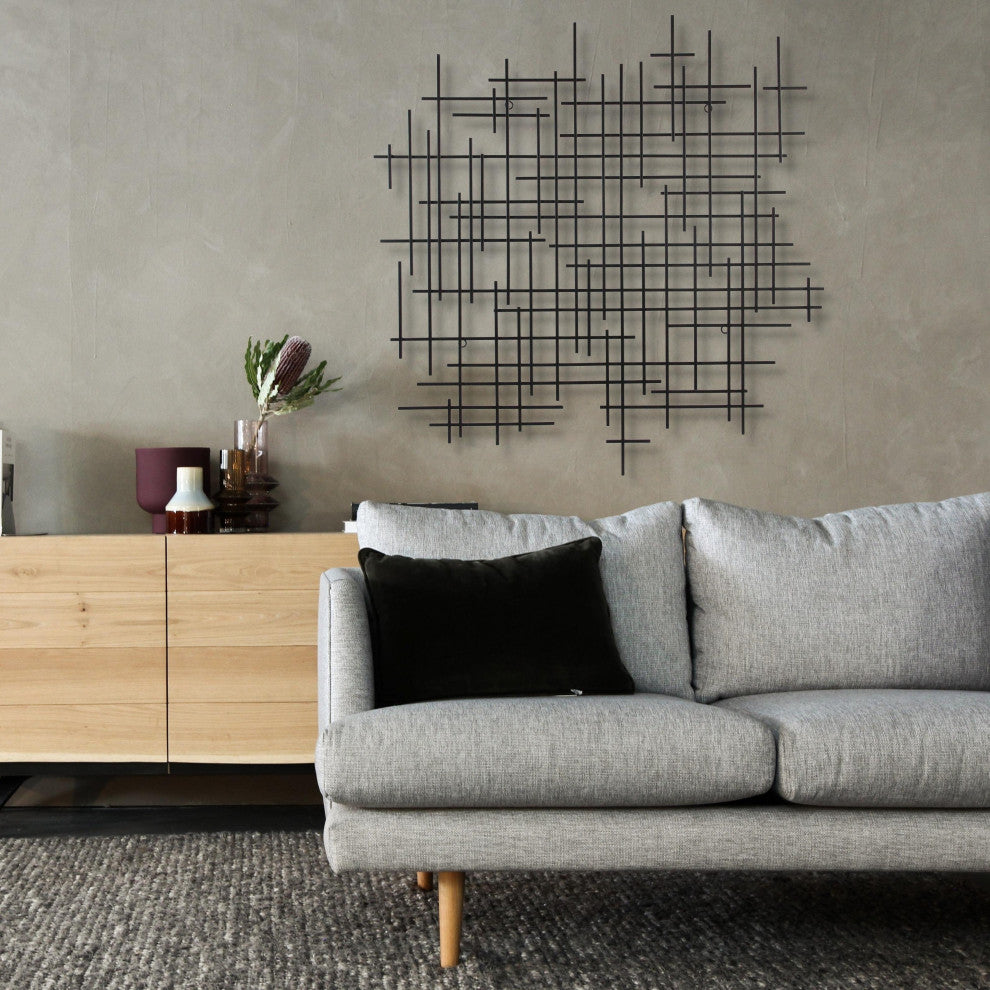 Iquara Large Black Abstract Metal Wall Art