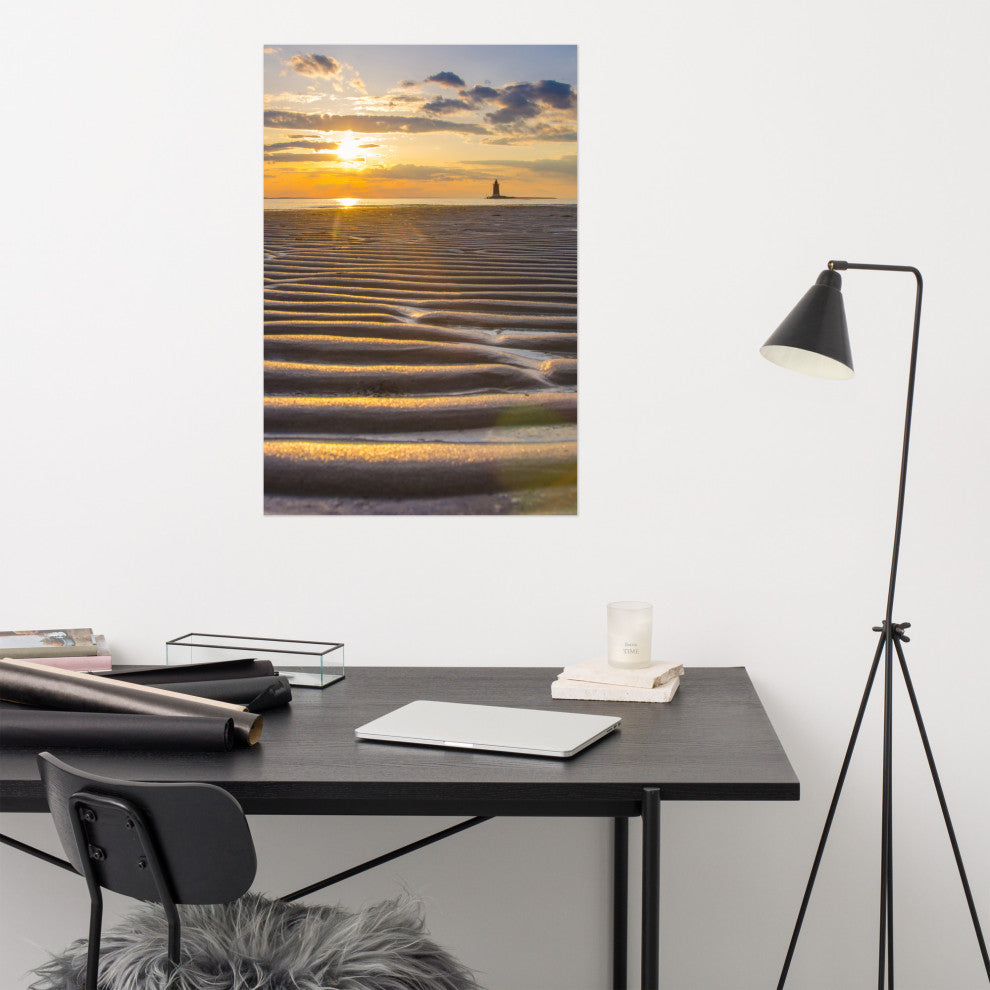 Sandbars Landscape Photograph, Beach Unframed Wall Art Print, 24" X 36"