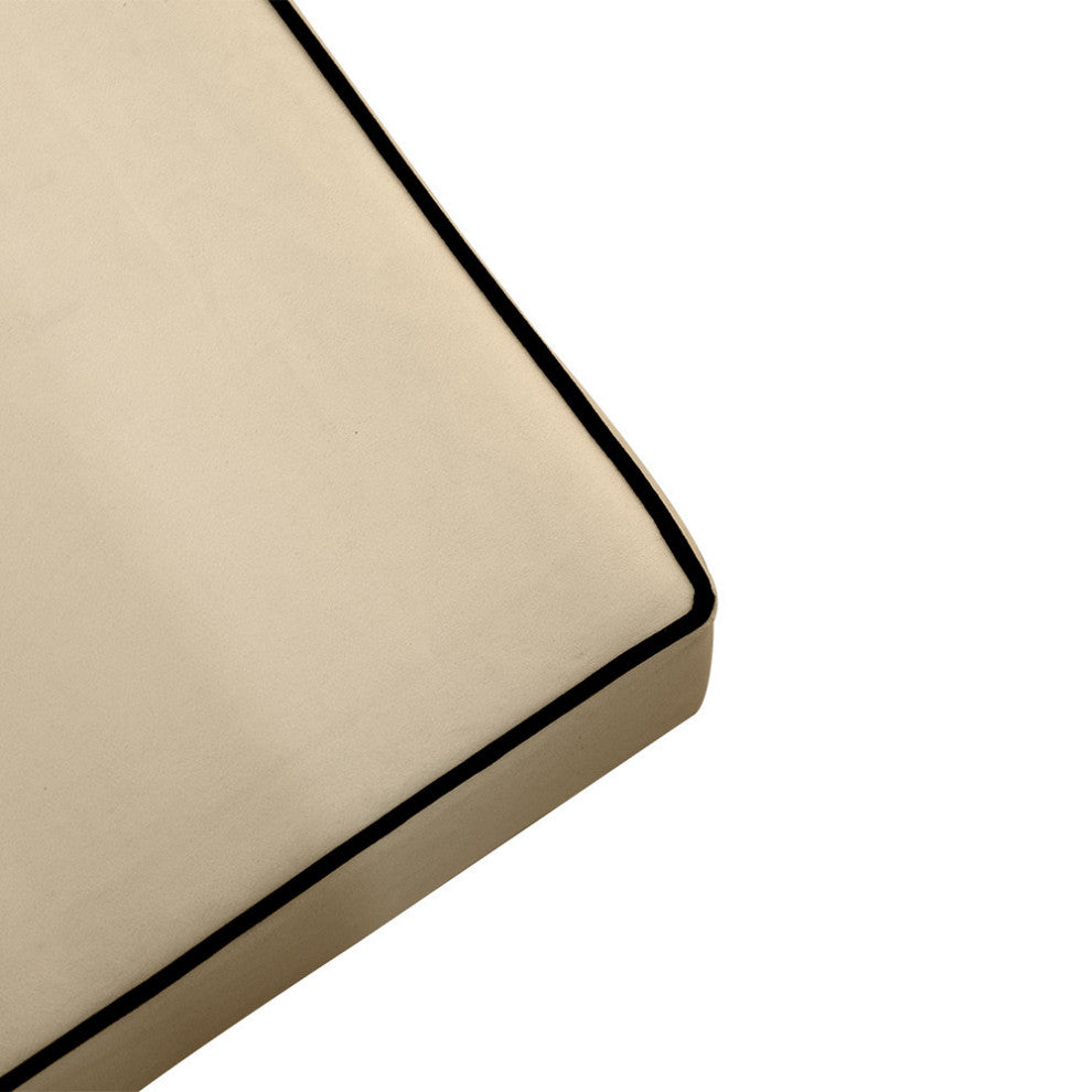 Contrast Pipe 8" Twin 75x39x8 Velvet Indoor Daybed Mattress |COVER ONLY|-AD304