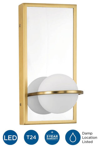 Pearl LED Collection 5-3/4" 1-Light Polished Chrome Opal Glass LED Wall Light