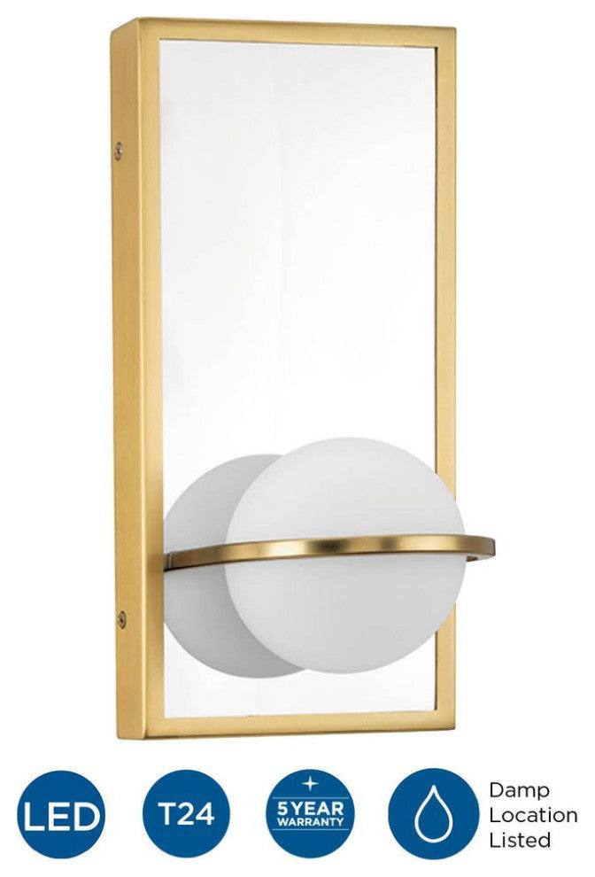 Pearl LED Collection 5-3/4" 1-Light Polished Chrome Opal Glass LED Wall Light