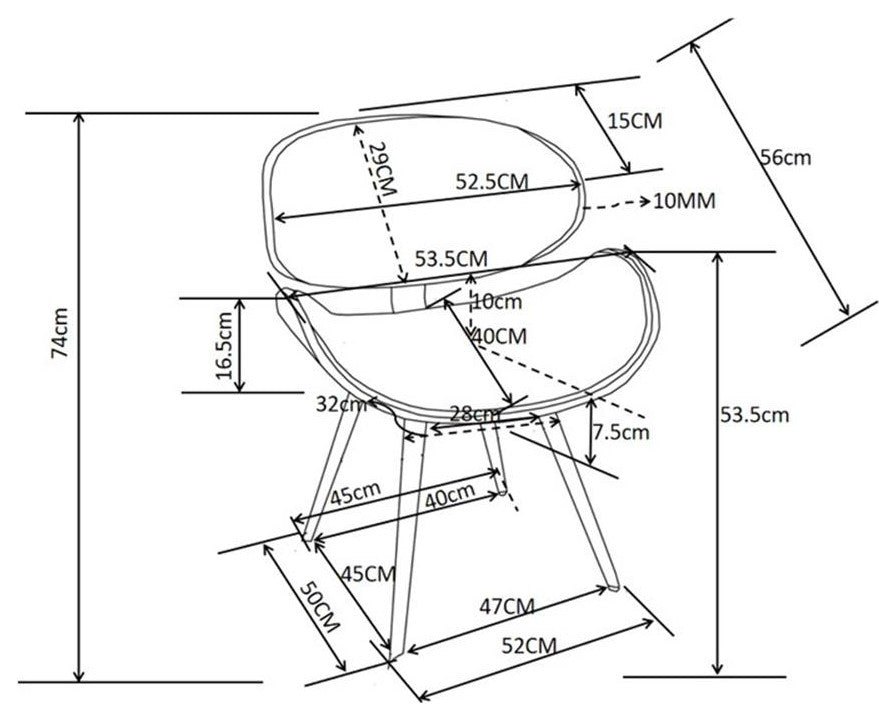 Pemberly Row 29.3" Modern Wood & Faux Leather Dining Chair in Slate Gray