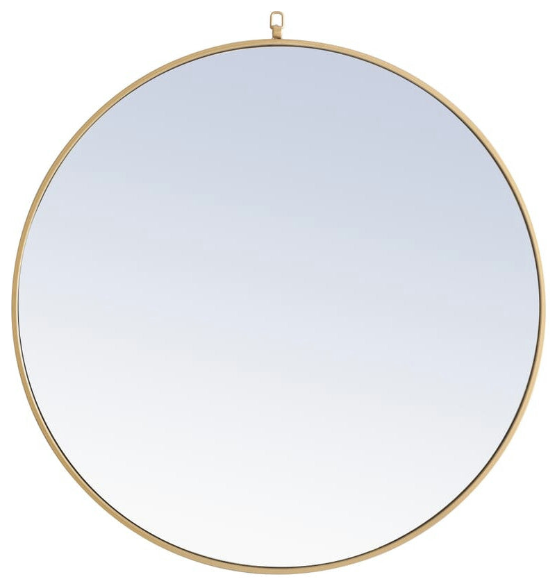 Elegant MR4065BR Metal Frame Round Mirror