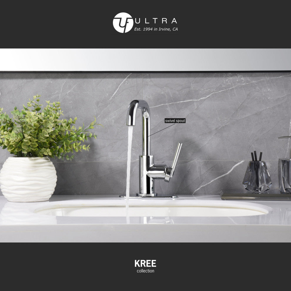 Ultra Faucets UF3070X Single Handle Bathroom Faucet, Polished Chrome