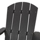 Ulises Outdoor Faux Wood Adirondack Chair With Retractable Ottoman, Black