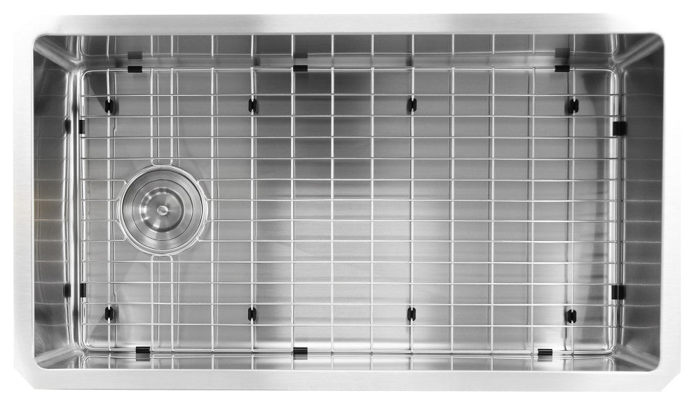 Nantucket Sinks 32" Pro Series Undermount Off-Set Drain Stainless Steel Sink